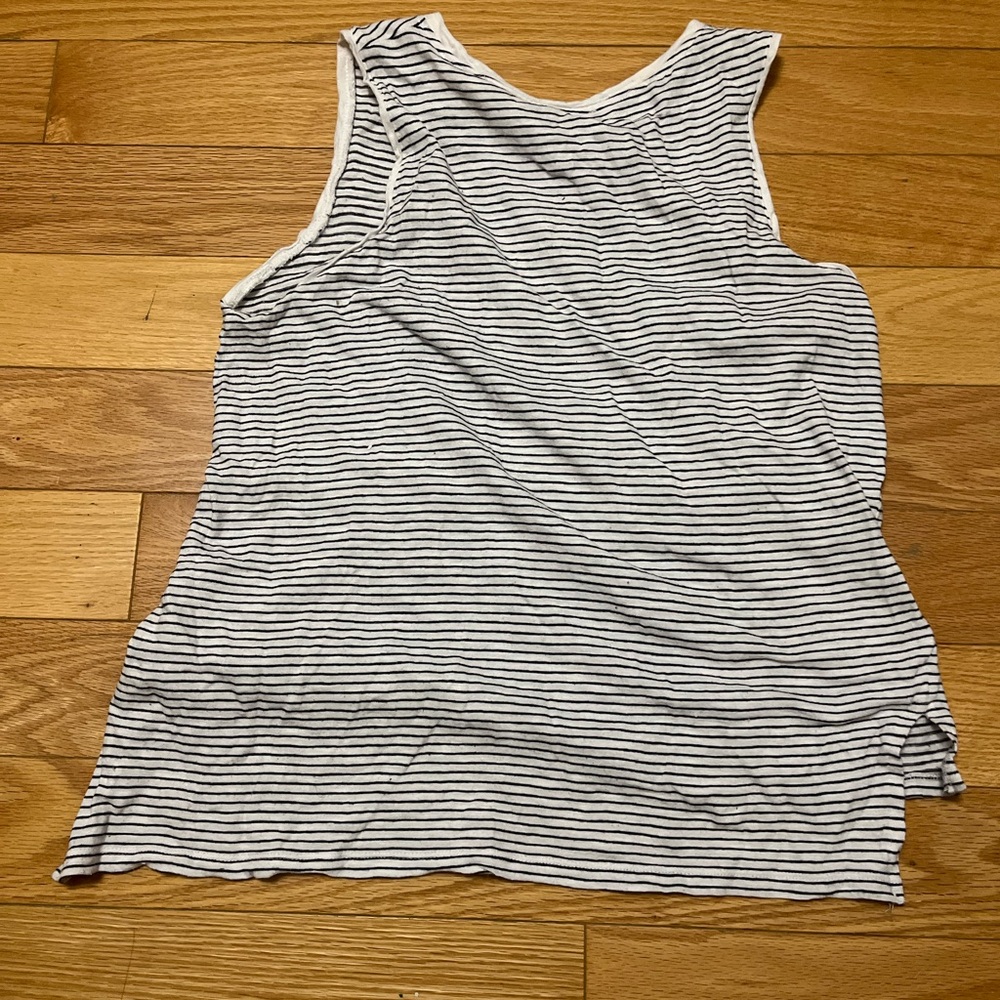 Zara Striped Sleeveless Top - Black and White - Picture 2 of 4